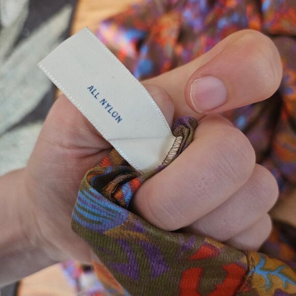 VINTAGE 70s Psychadelic Floral Mod Vanity Fair Jumpsuit Wide Leg Size - Picture 7 of 9